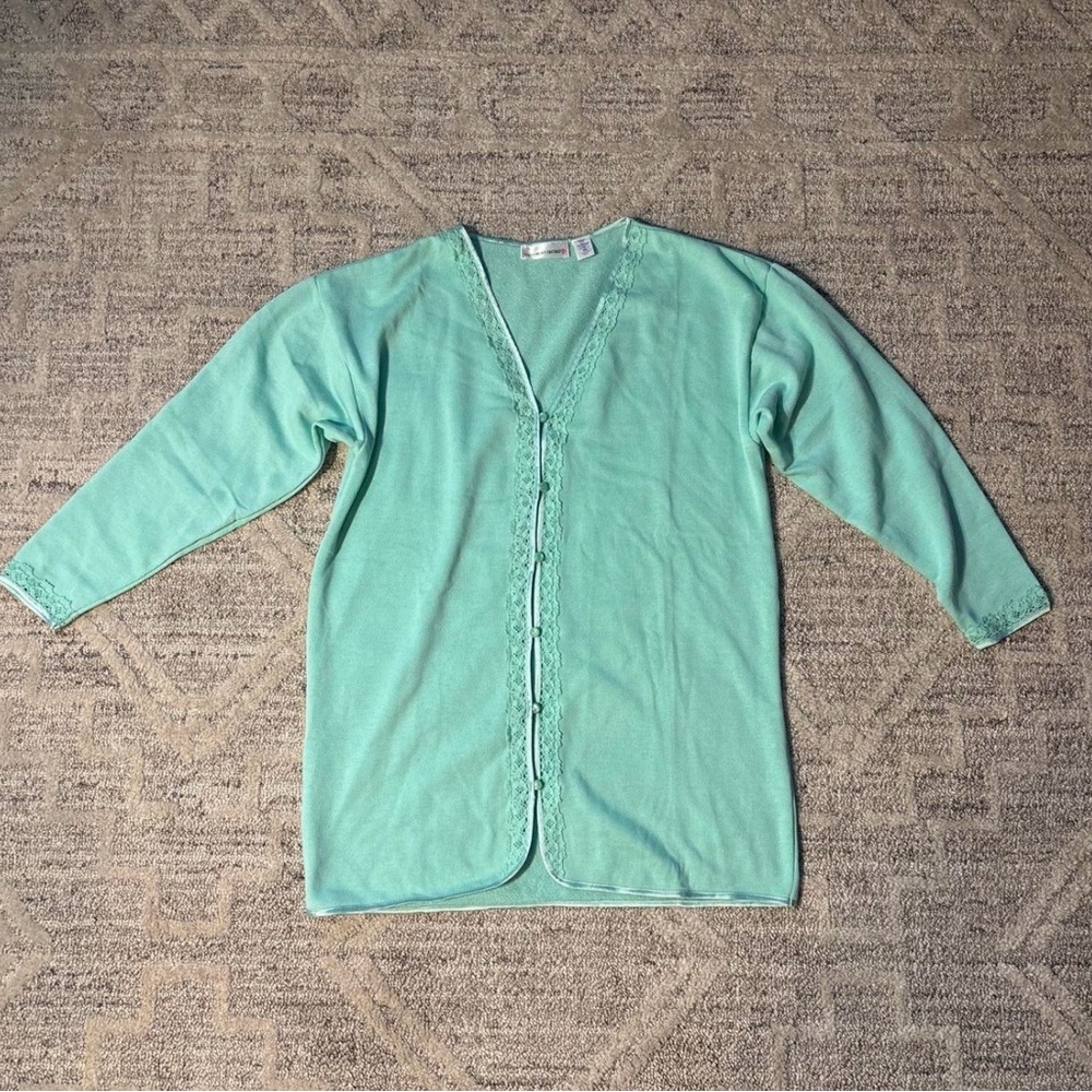 Victoria's Secret 90’s Mint Green Lace-Trim Pajama Set Loose Fit Size XS